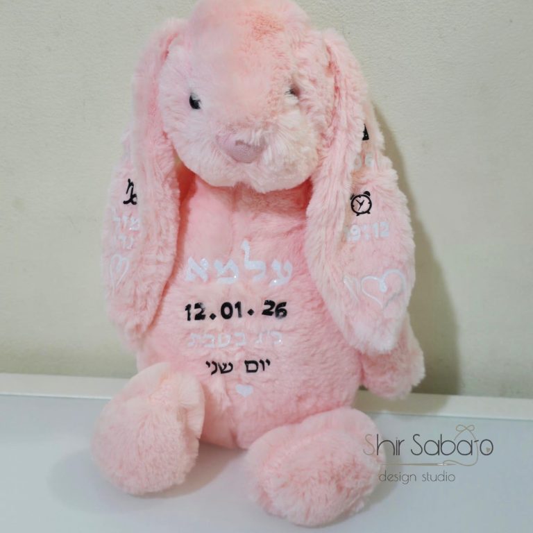 ארנב עם תעודת לידה ארנב עם פרטי לידה של התינוק תעודת לידה מעוצבת לתינוק